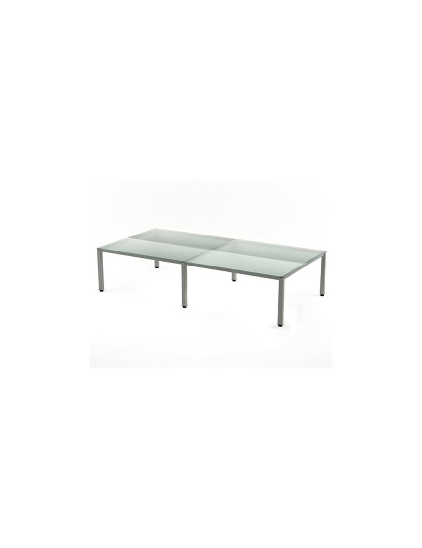 Mesa Rocada Executive 320X80 Al/Cristal