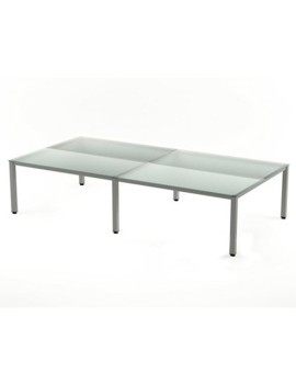 Mesa Rocada Executive 360X80 Al/Cristal