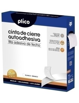 Cinta Velcro Plico Autoadhesiva 25M Bl