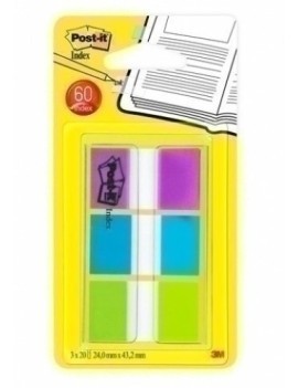 Taco Bande Post-It 1" 3X20 Mor,Verd,Azul