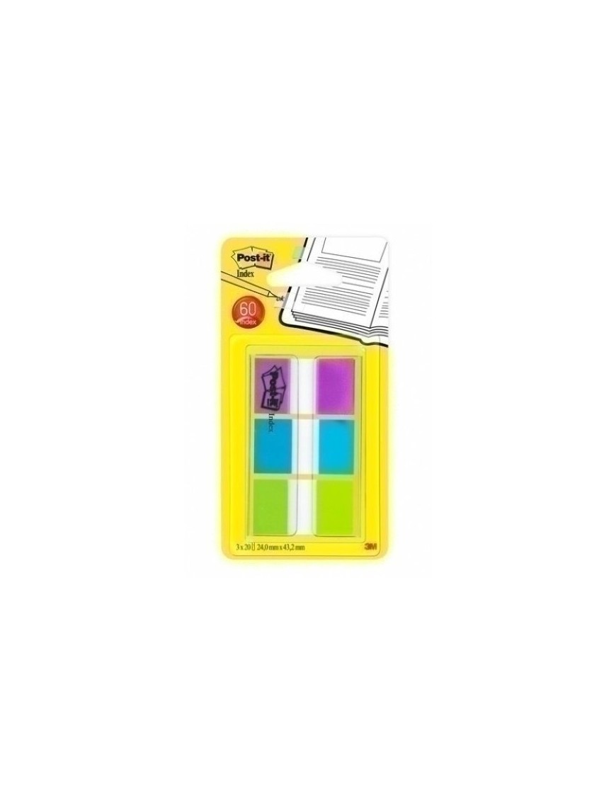 Taco Bande Post-It 1" 3X20 Mor,Verd,Azul