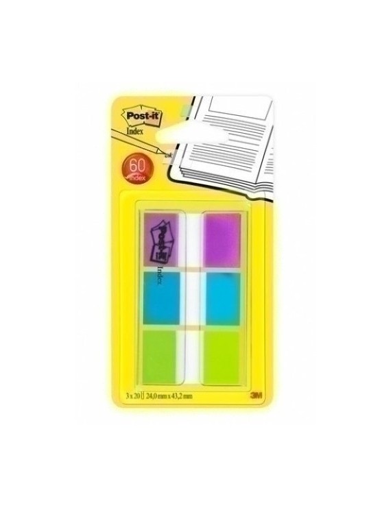 Taco Bande Post-It 1" 3X20 Mor,Verd,Azul