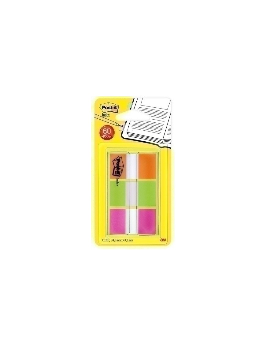 Taco Bande Post-It 1" 3X20 Verde,Nar,Ros