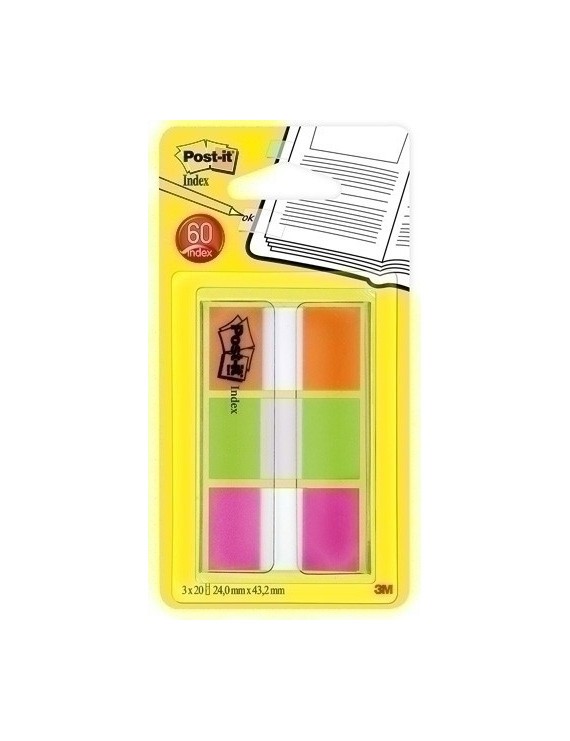 Taco Bande Post-It 1" 3X20 Verde,Nar,Ros