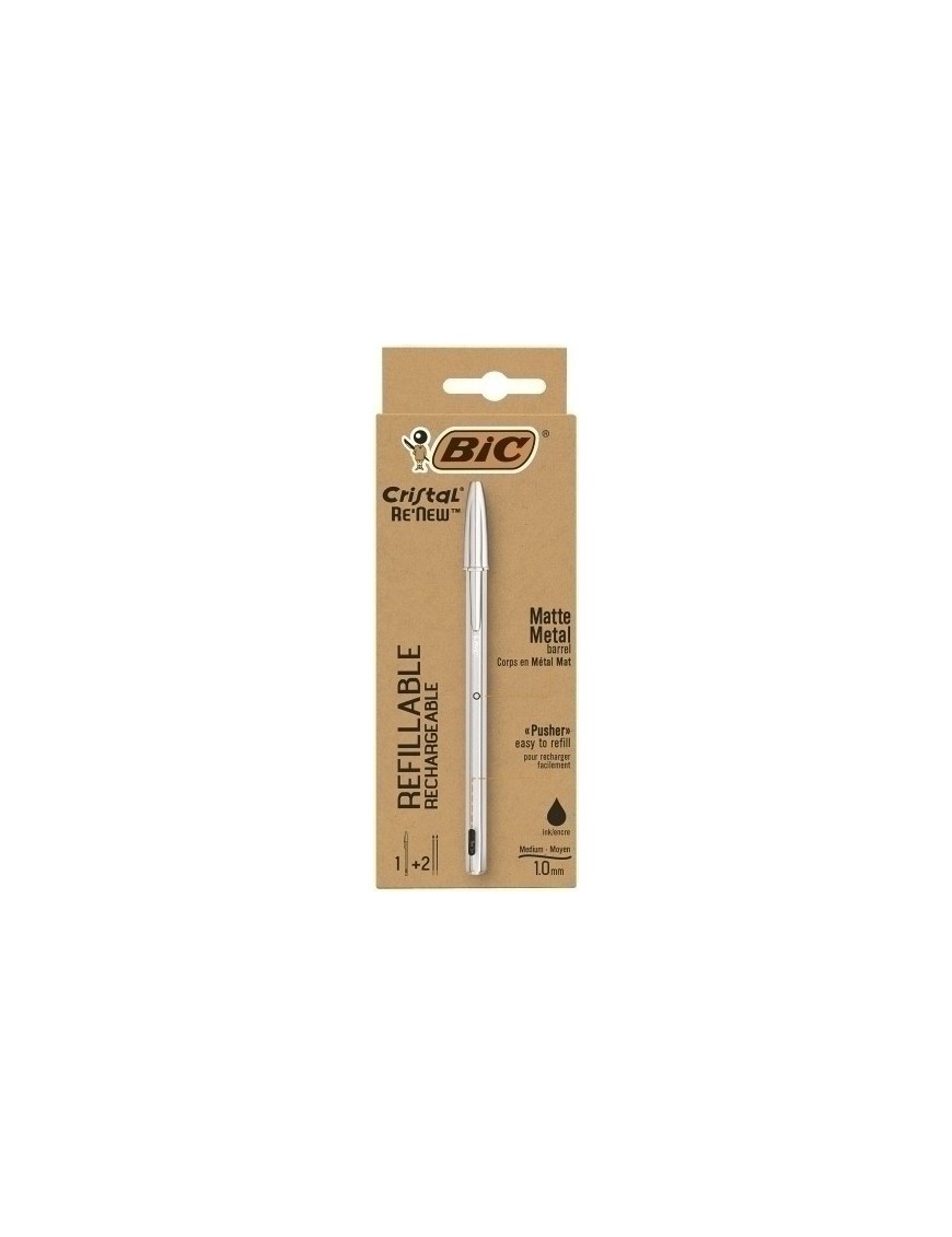 Bolig.Bic Cristal Re´New Metal Negro + 2