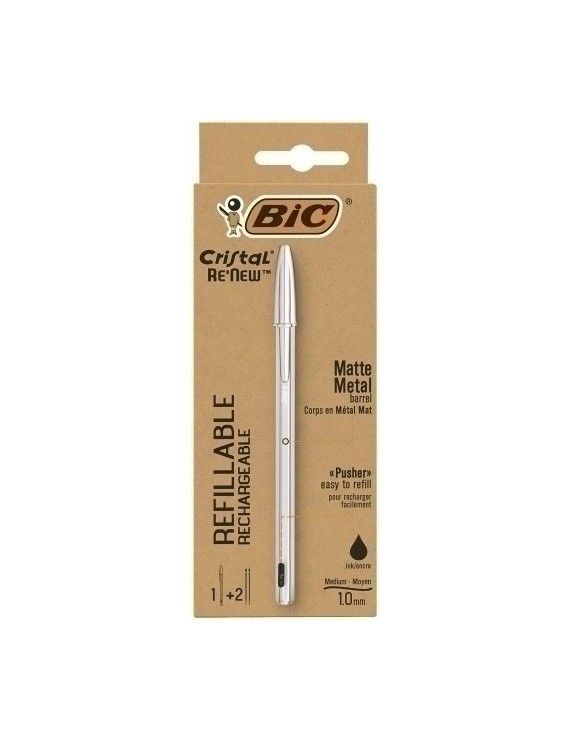 Bolig.Bic Cristal Re´New Metal Negro + 2