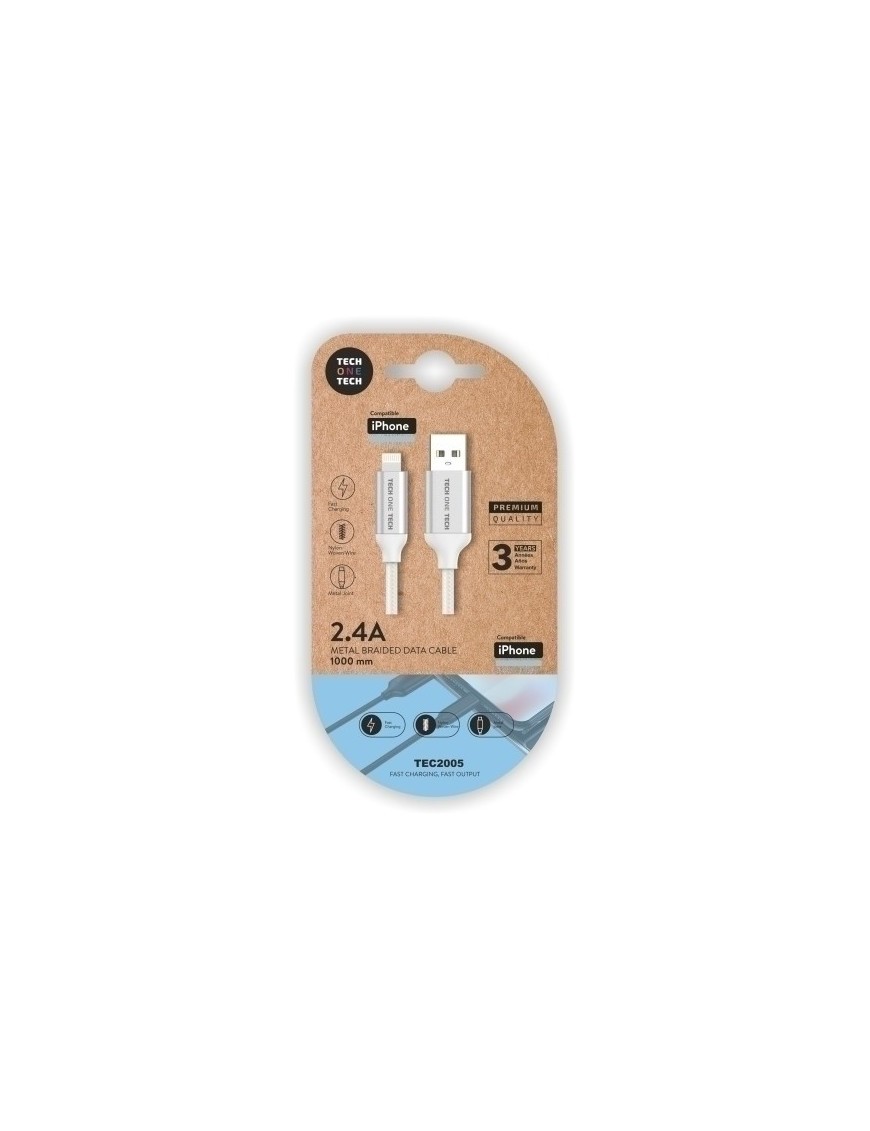 Cable Usb - Lightning Apple Blanco 1 M.