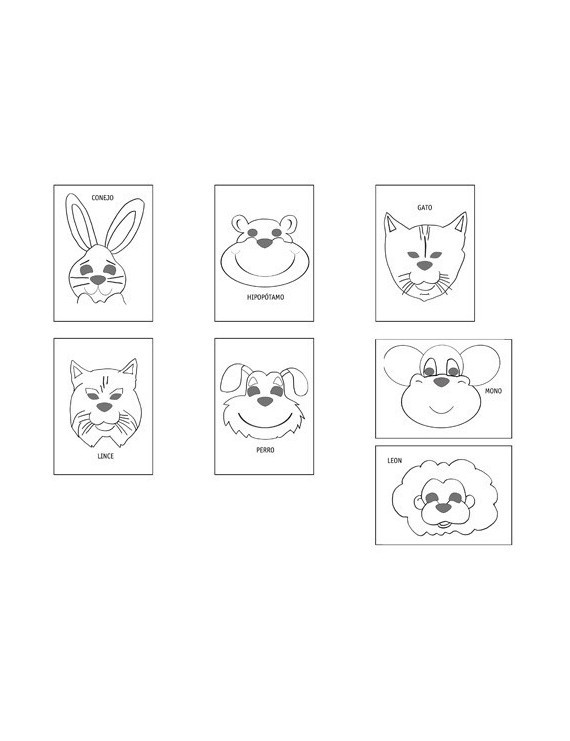 Careta Cart. Animales Decorables Pack 14