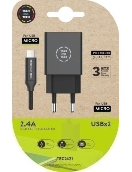 Cargador Doble + Cable Micro-Usb Android