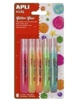 Cola Glitter Glue Apli Lapiz Neon