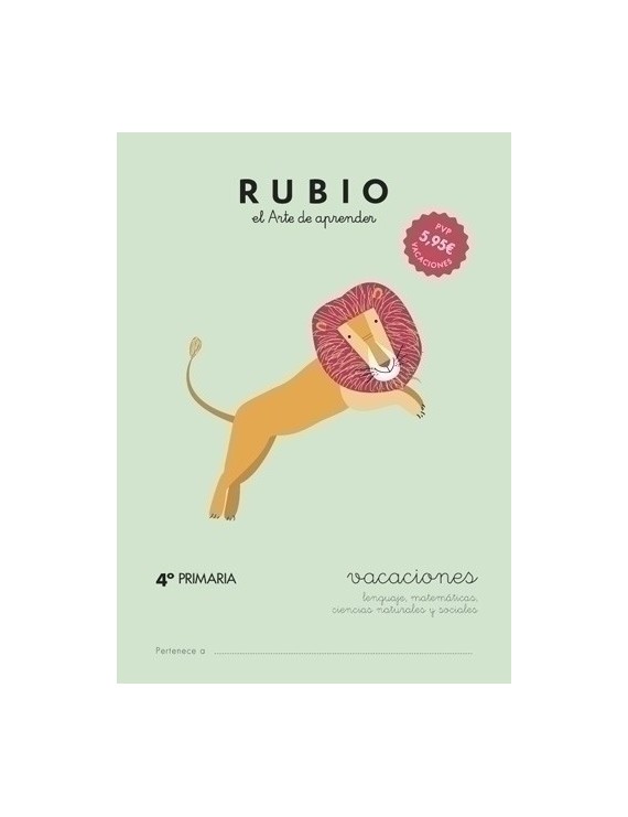 Cuaderno Rubio A4 Vacaciones 4º Primaria