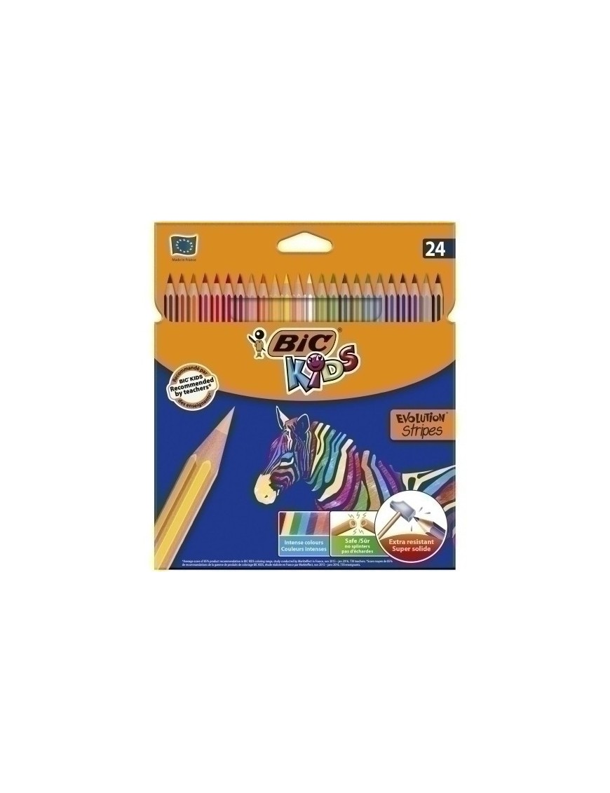 Lapices Color Bic Evol.Stripes Est.24