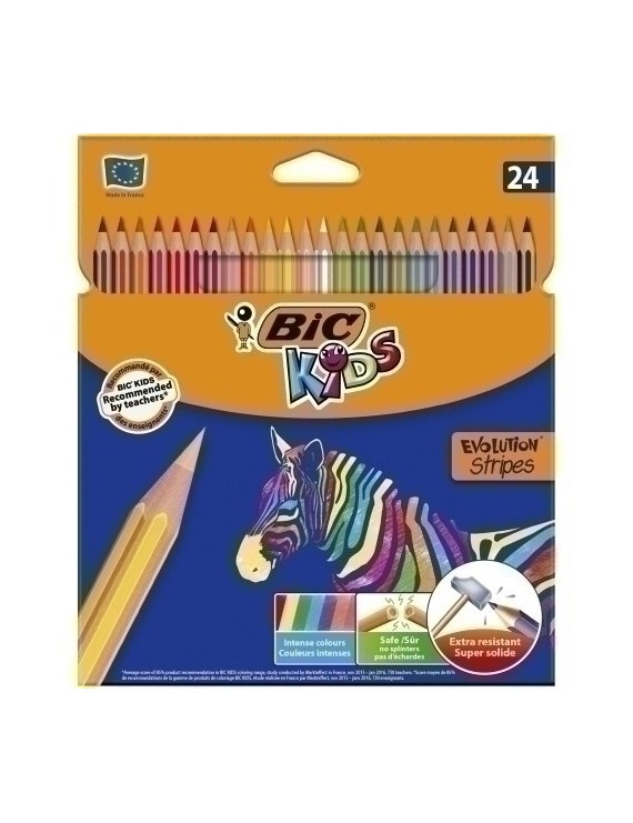 Lapices Color Bic Evol.Stripes Est.24