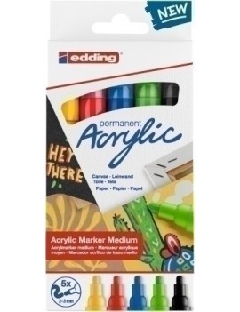 Rotul.Edding 5100 Acrylic Basicos Pack 5