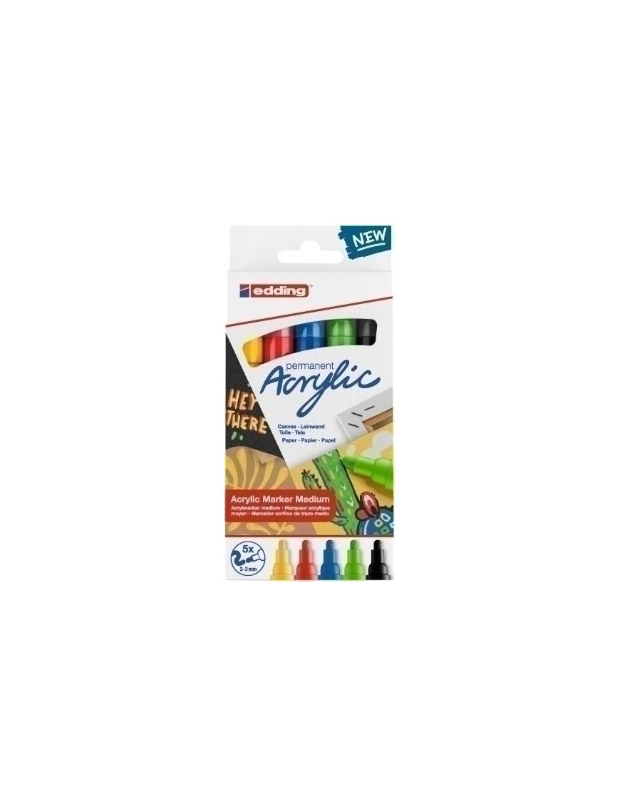 Rotul.Edding 5100 Acrylic Basicos Pack 5