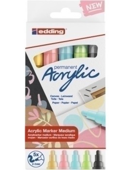 Rotul.Edding 5100 Acrylic Pastel Pack 5