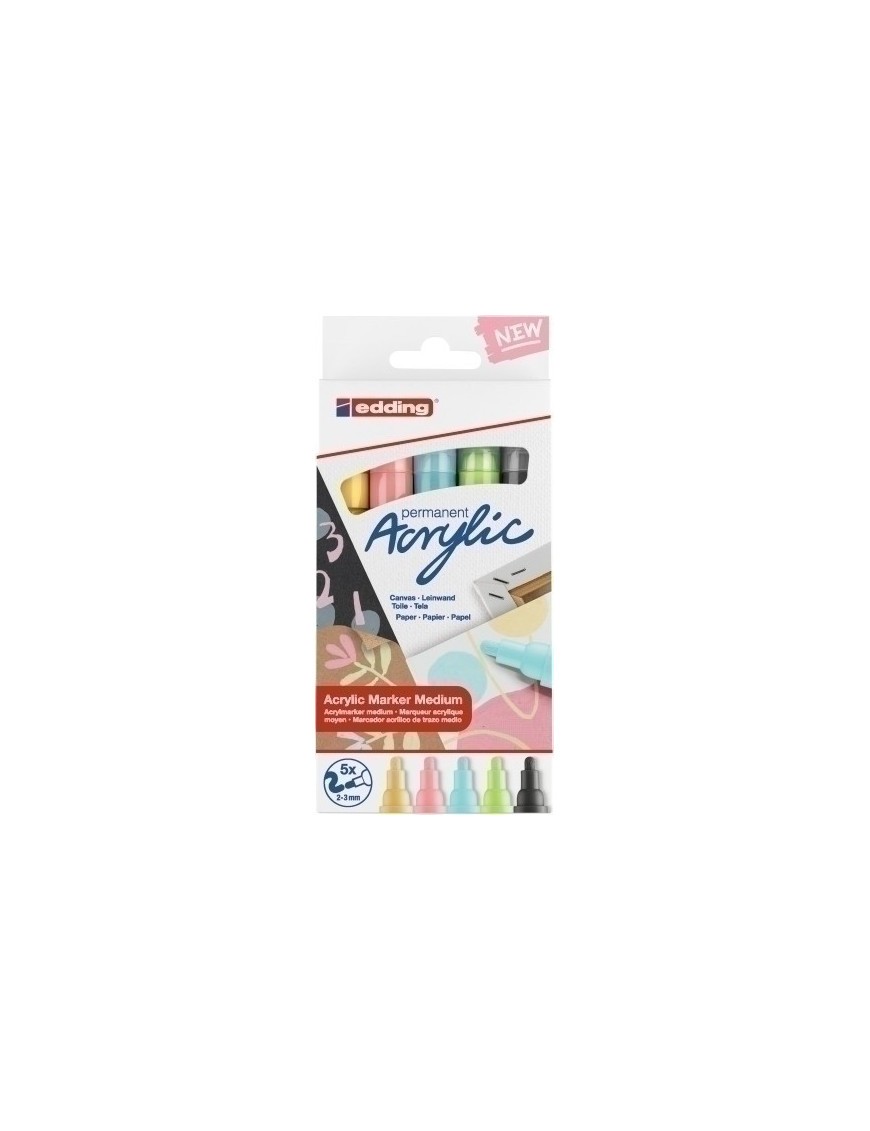 Rotul.Edding 5100 Acrylic Pastel Pack 5