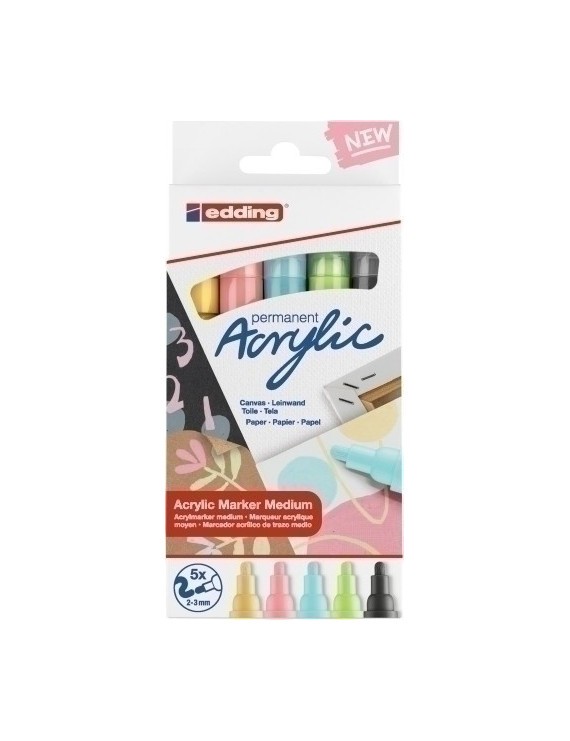 Rotul.Edding 5100 Acrylic Pastel Pack 5