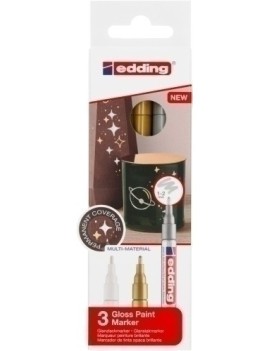 Rotul.Edding  751 B/3 (Blanco, Oro Y Pla