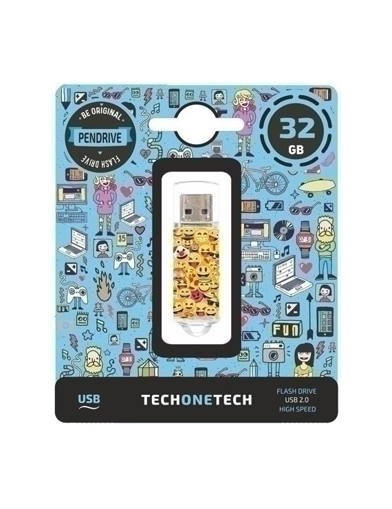 Memoria Usb 32Gb Techone Emojis