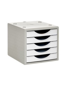 Modulo 5 Cajones Gris/Blanco