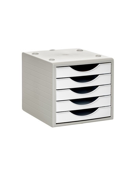 Modulo 5 Cajones Gris/Blanco