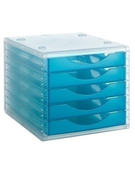 Modulo 5 Cajones Cristal/Azul