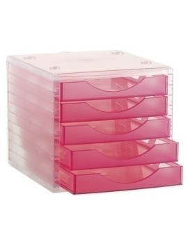 Modulo 5 Cajones Cristal/Fucsia