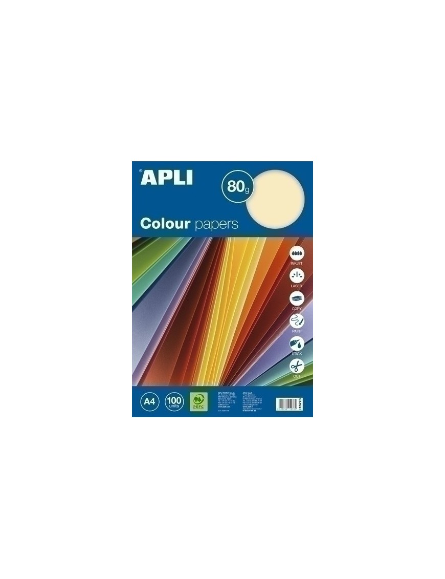 Papel Color A4 80G 100H Surtid.Pastel