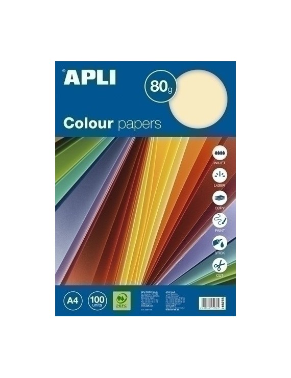 Papel Color A4 80G 100H Surtid.Pastel