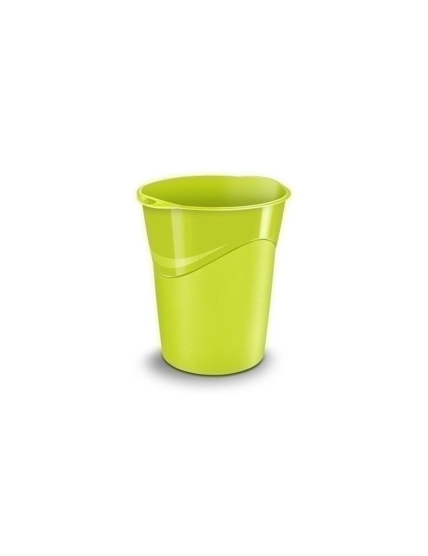 Papelera Plast. Cep Gloss Cerrada Anis