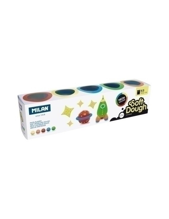 Pasta Modelar Milan Soft Dough Neon C/5