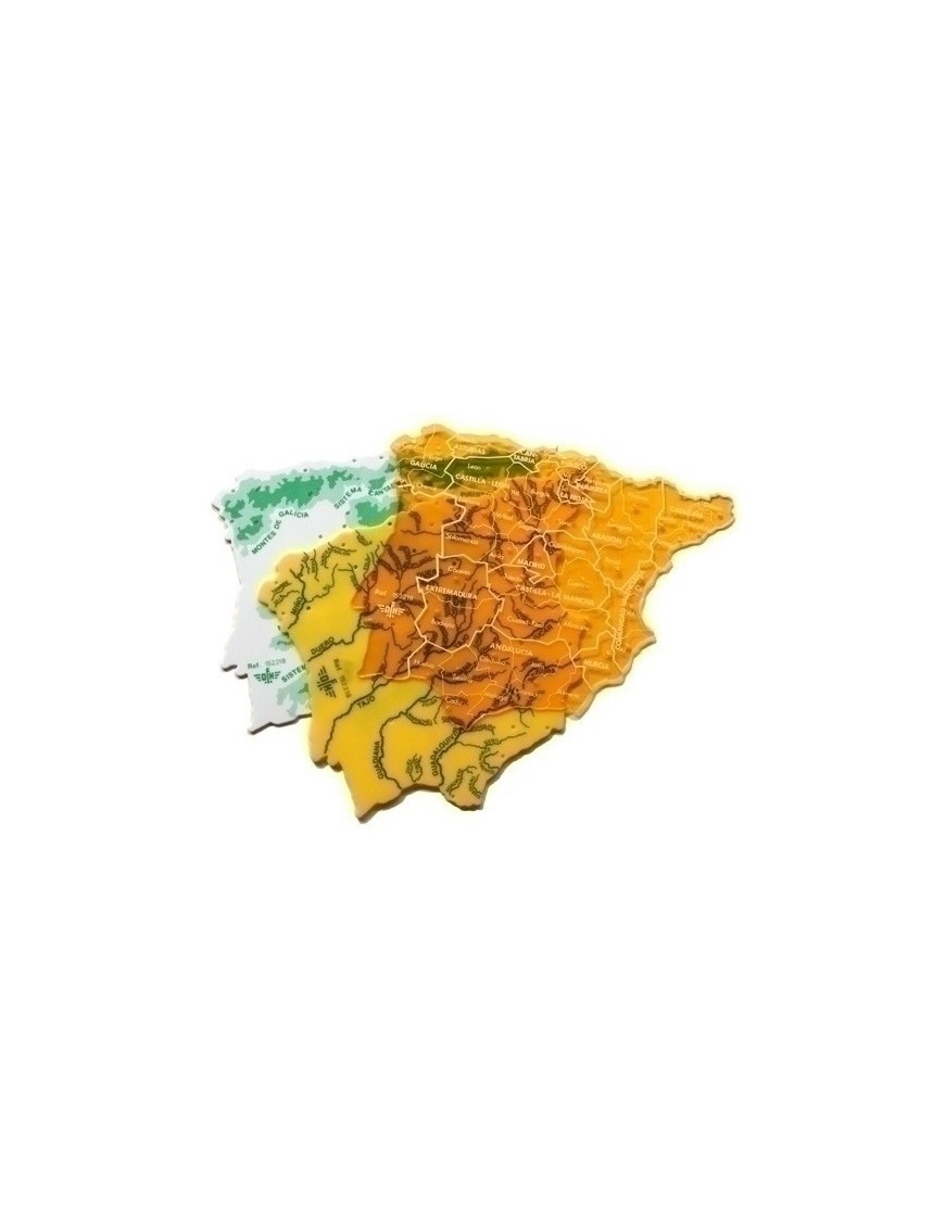 Plantillas 3 Mapas España Grande Colores