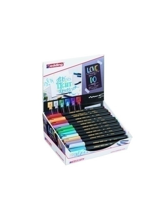 Rotulador Edding 1200 estuche 16 colores + 4 pastel