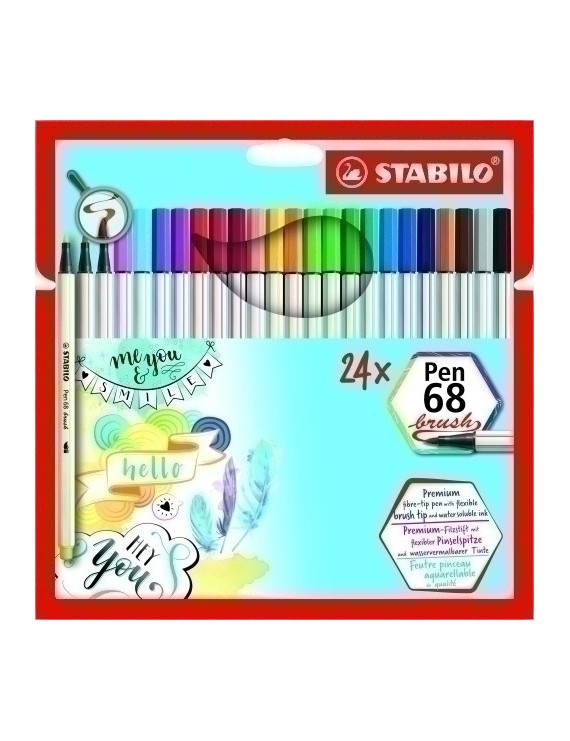 Rotul.Stabilo Pen 68  Brush Caja 24