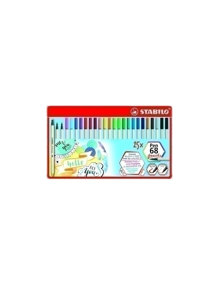 Rotul.Stabilo Pen 68  Brush Caja 25