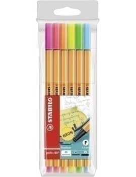 Rotul.Stabilo Point 88 Neon Estuche  6