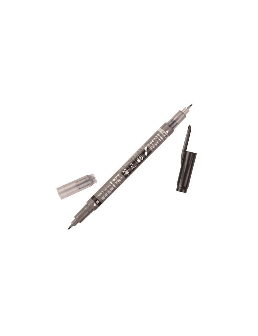 Rotul.Tombow Fudenosuke Twin Negro/Gris