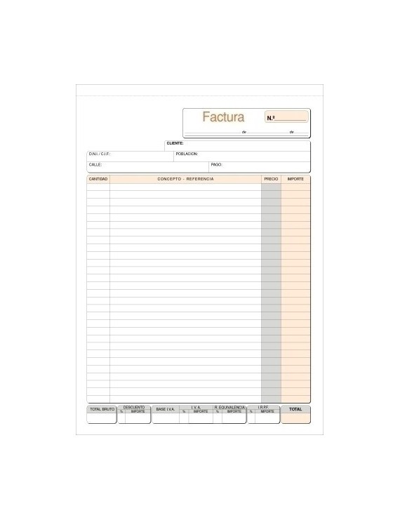 Talonario Facturas Fº Natu Dupli Loan