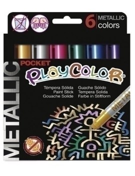 Tempera Playcolor Met. Pocket C/6