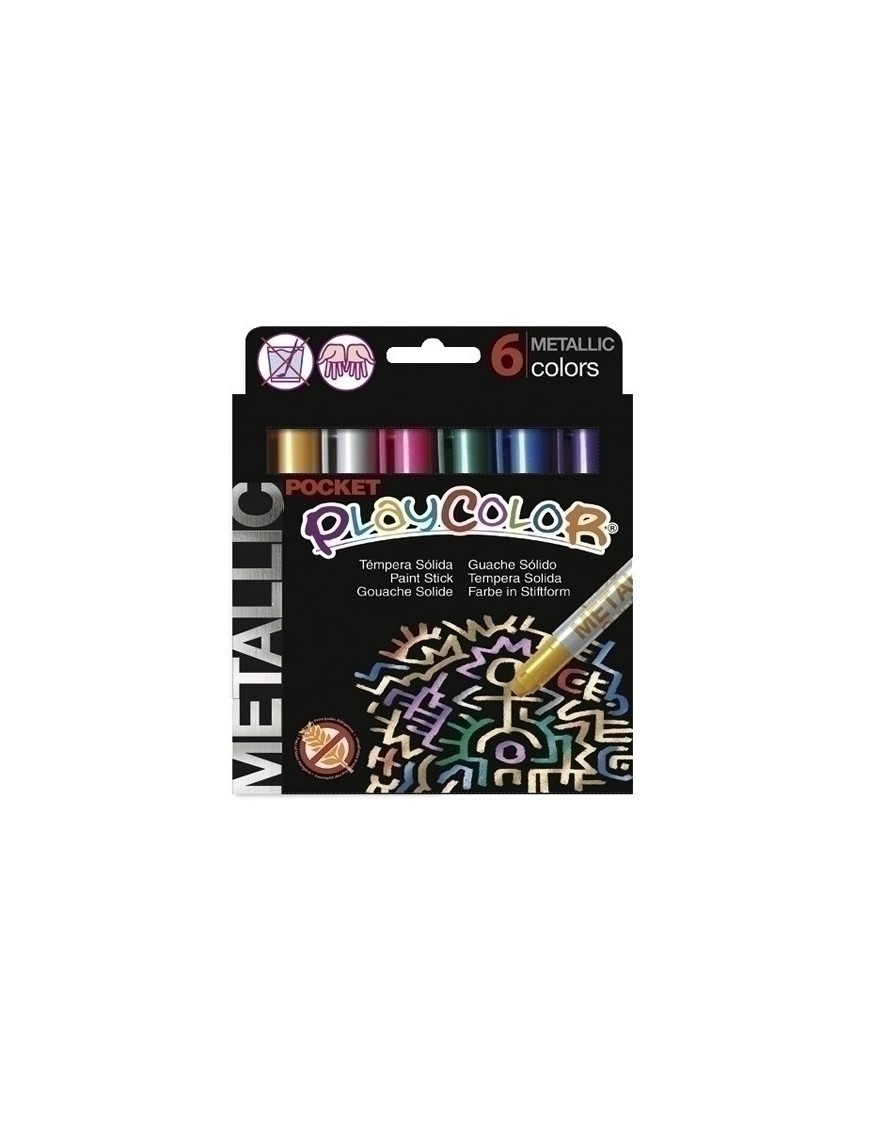 Tempera Playcolor Met. Pocket C/6