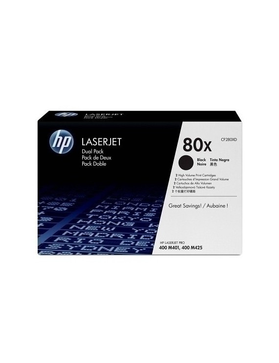 Toner Hp Cf280Xd Nº80A Negro P/2