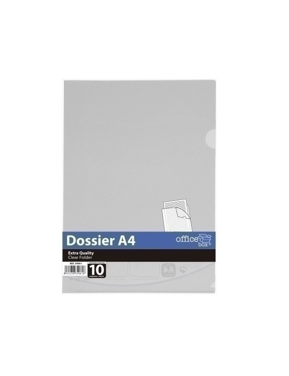 Dosier Uñero Extra Office Box A4 Cristal Paquete De 10