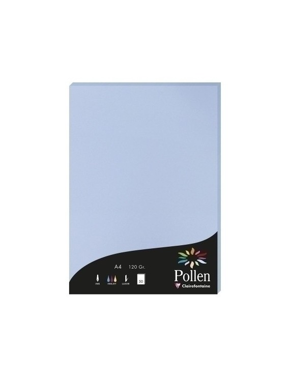 Papel Clairefontaine Pollen A4 50H Azul