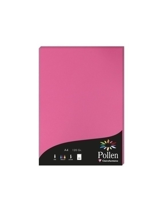 Papel Clairefontaine Pollen A4 50H Fucsi
