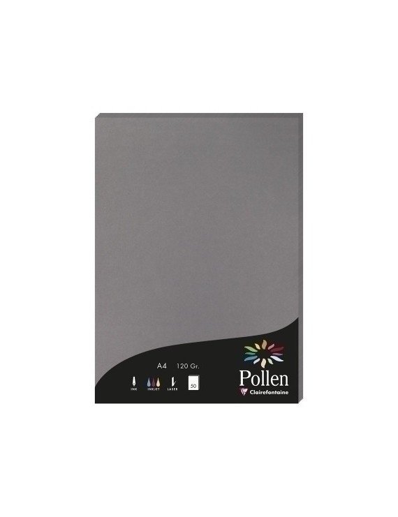 Papel Clairefontaine Pollen A4 50H Gris