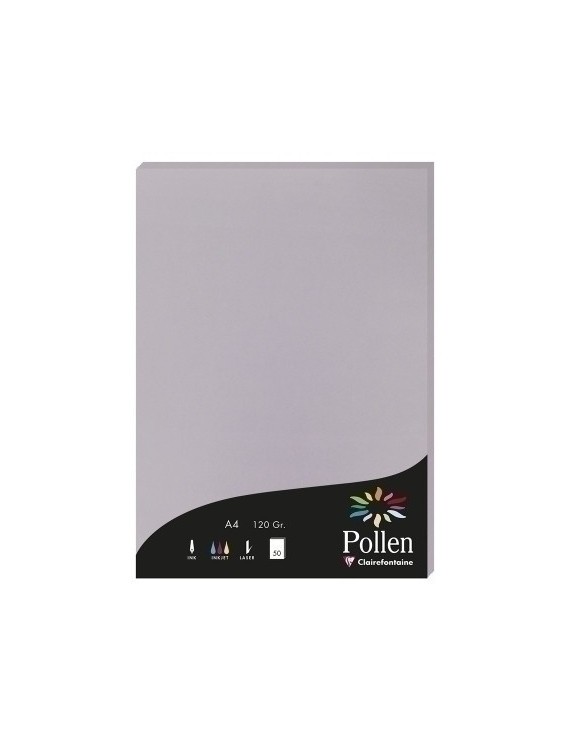 Papel Clairefontaine Pollen A4 50H Gris