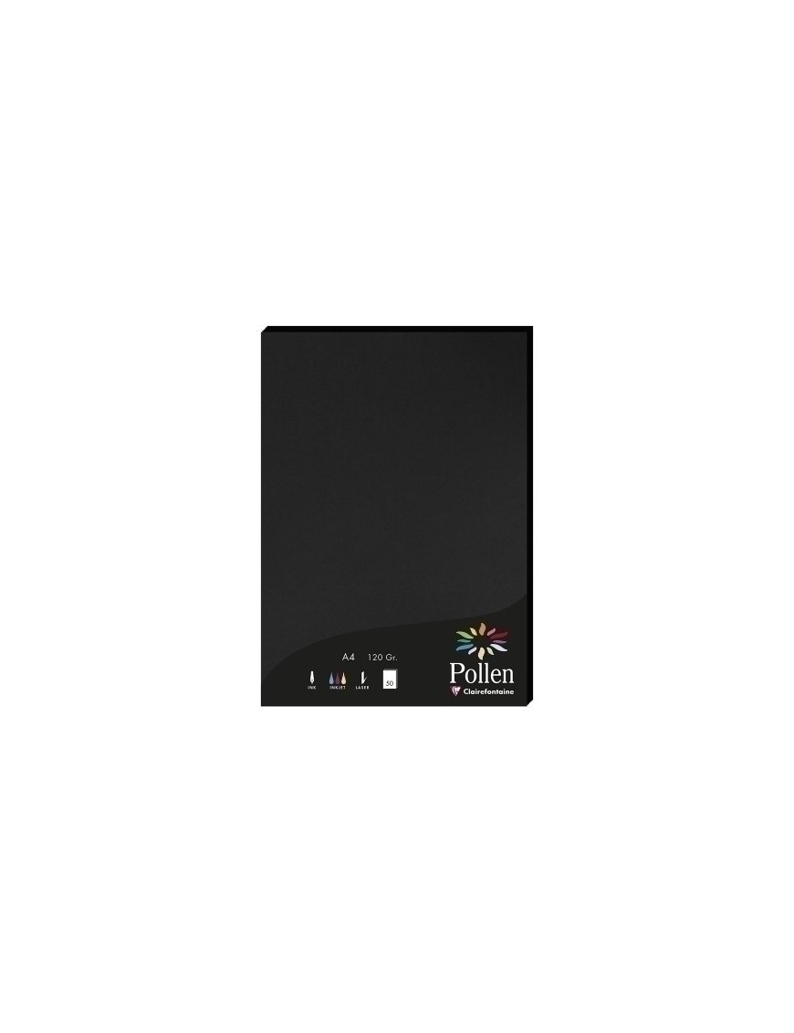 Papel Clairefontaine Pollen A4 50H Negro