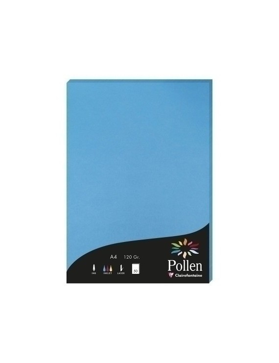 Papel Clairefontaine Pollen A4 50H Turqu