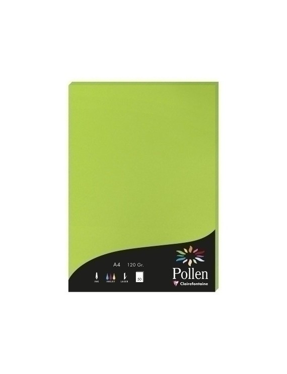 Papel Clairefontaine Pollen A4 50H Verde